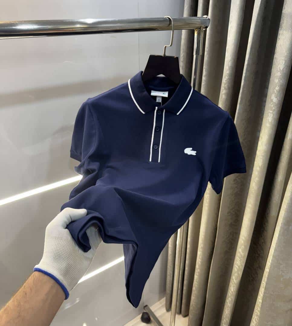 Lacost e Navy Blue Logo Work Premium Polo T-Shirt Main image