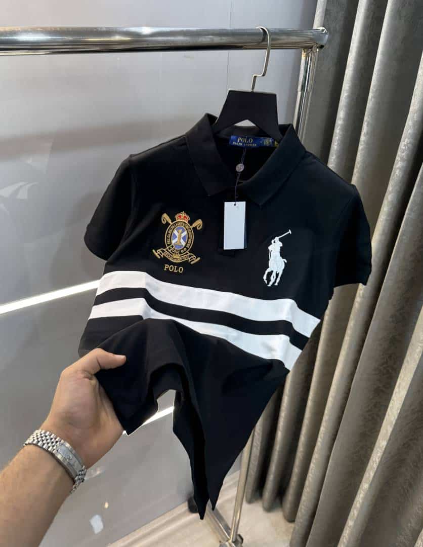 Ralph Laure n Black Embroidery Logo Premium Polo T-Shirt