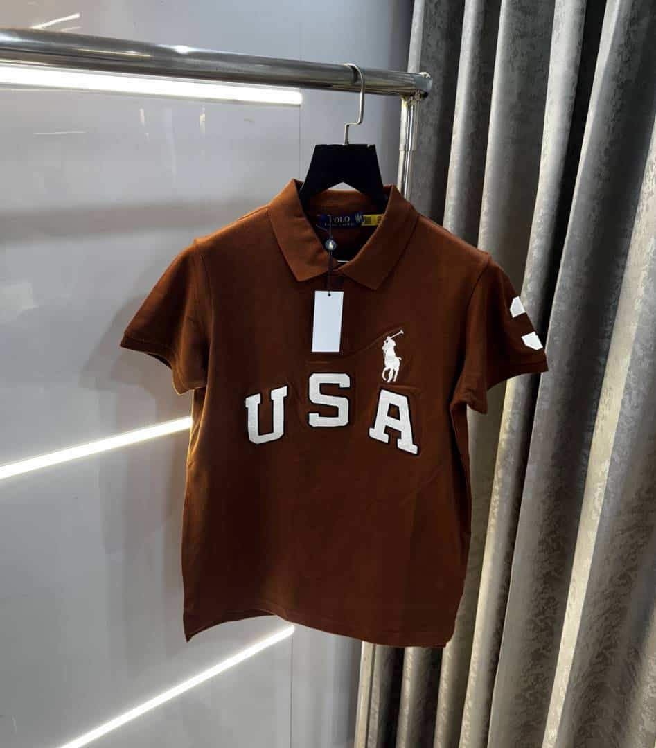 Ralph Laure n Brown Embroidery Logo Premium Polo T-Shirt Secondary image