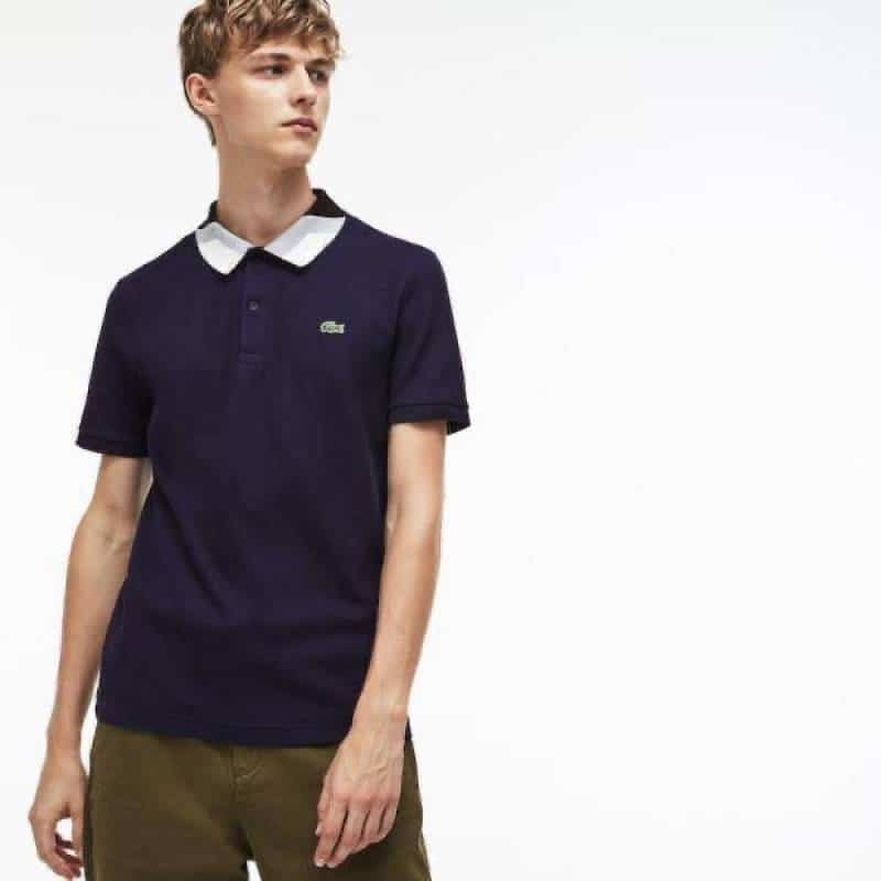 Lacost e Navy Blue Logo Work Premium Polo T-Shirt