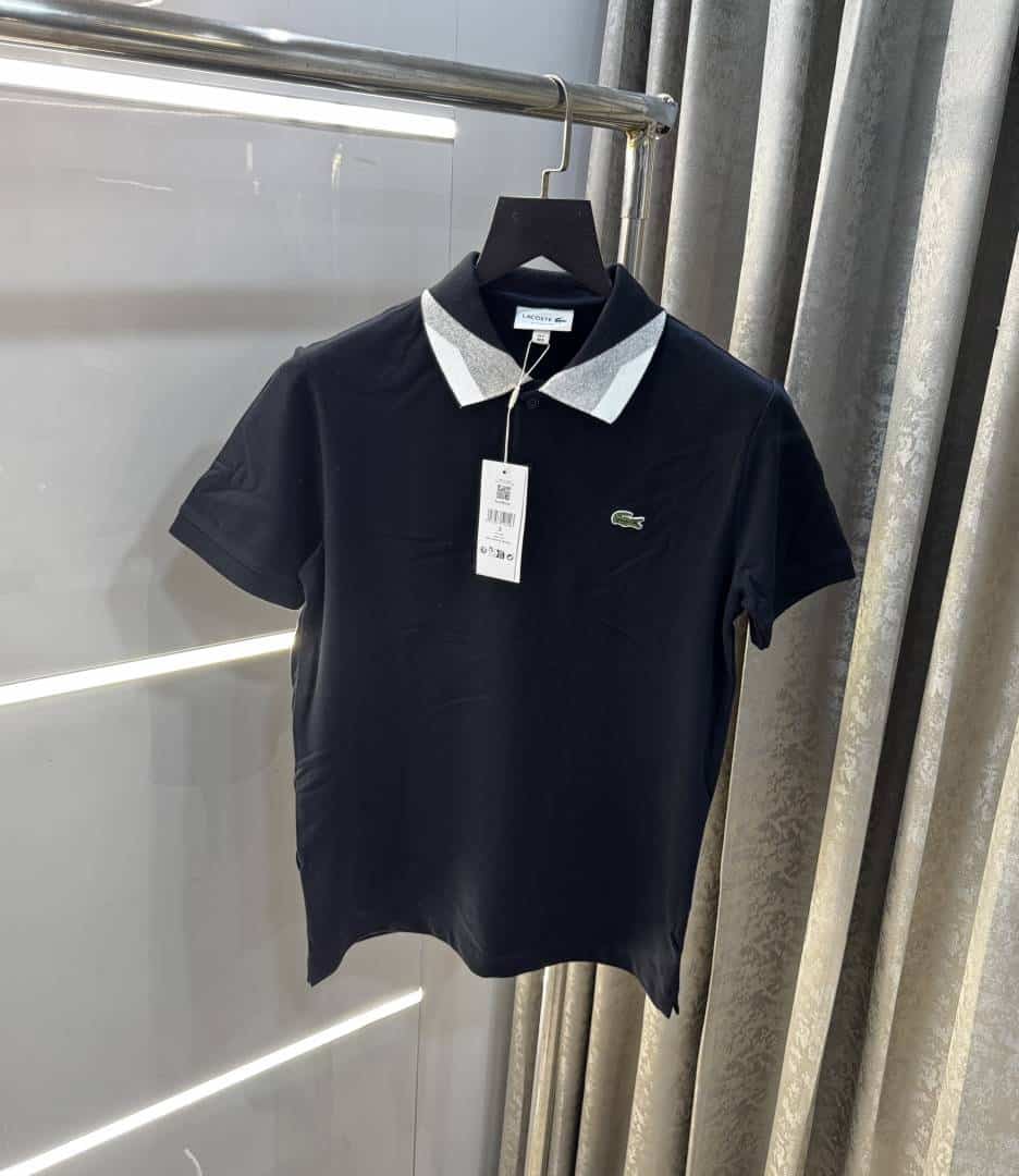 Lacost e Navy Blue Logo Work Premium Polo T-Shirt