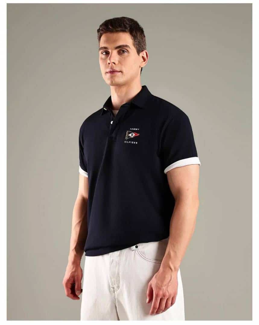 Tomm y Hilfiger Black Logo Work Premium Polo T-Shirt Main image