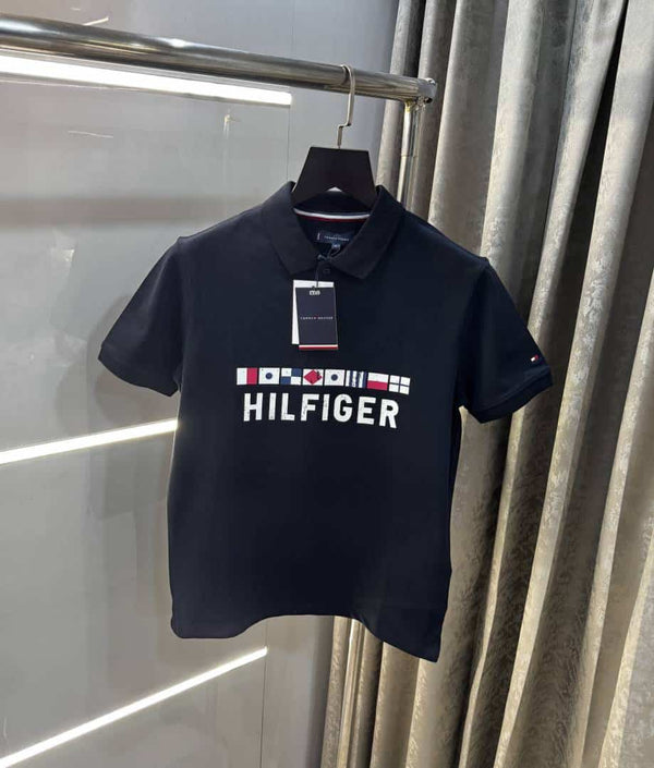 Tomm y Hilfiger Navy Blue Logo Work Premium Polo T-Shirt
