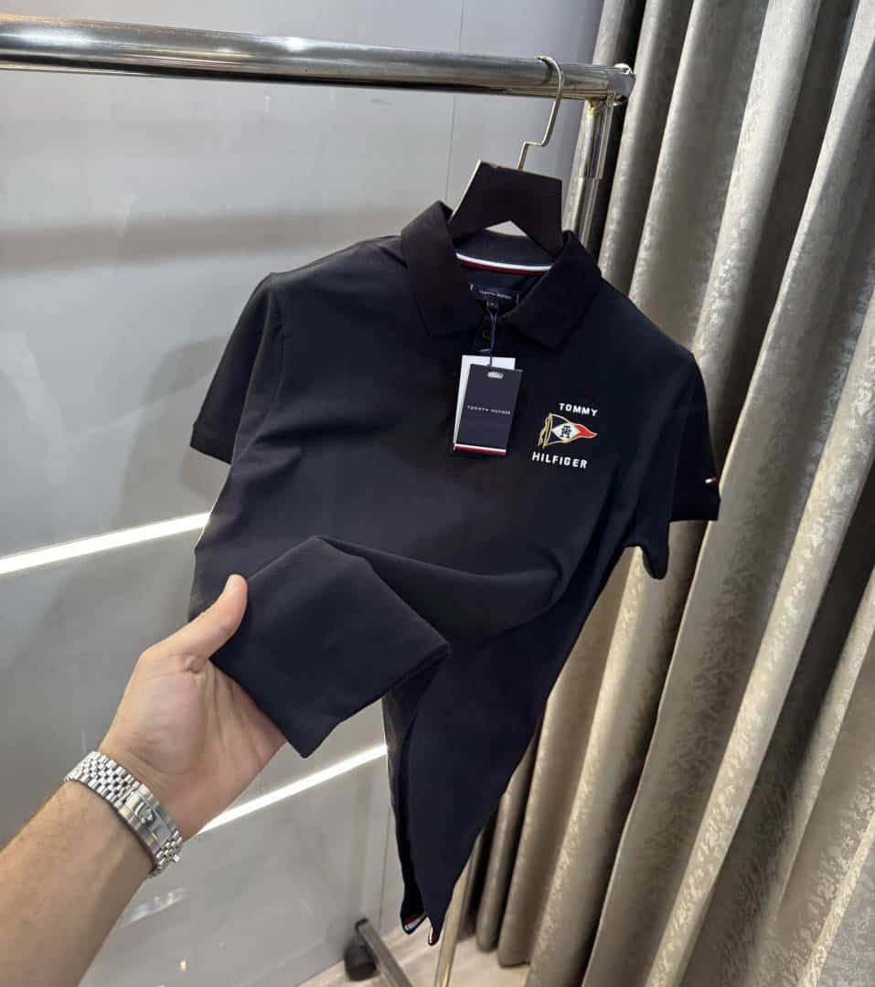 Tomm y Hilfiger Black Logo Work Premium Polo T-Shirt Secondary image