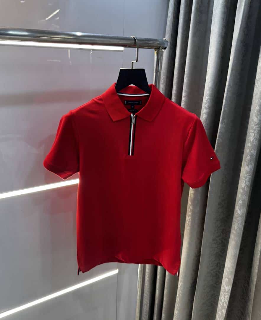 Tomm y Hilfiger Red Logo Work Premium Polo T-Shirt