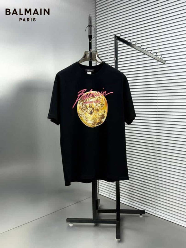Balmai n Paris Black Logo Print Imported Oversized T-Shirt