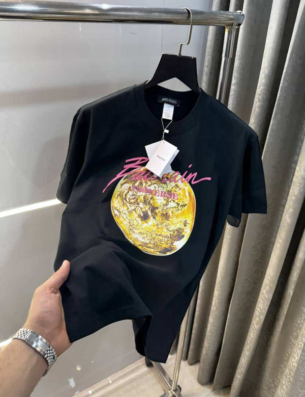 Balmai n Paris Black Logo Print Imported Oversized T-Shirt