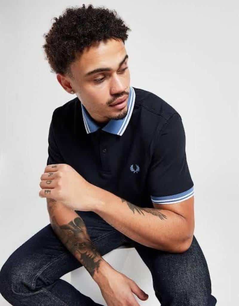 Fredperr y Navy Blue Embroidery Logo Premium Polo T-Shirt Main image