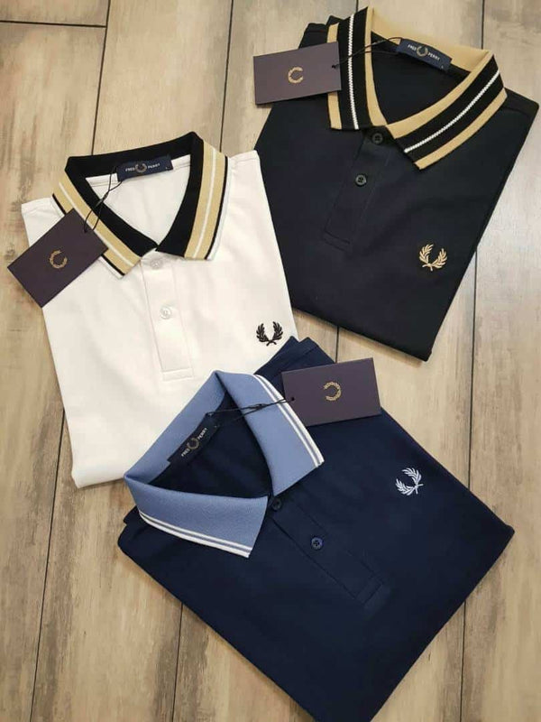 Fredperr y Navy Blue Embroidery Logo Premium Polo T-Shirt