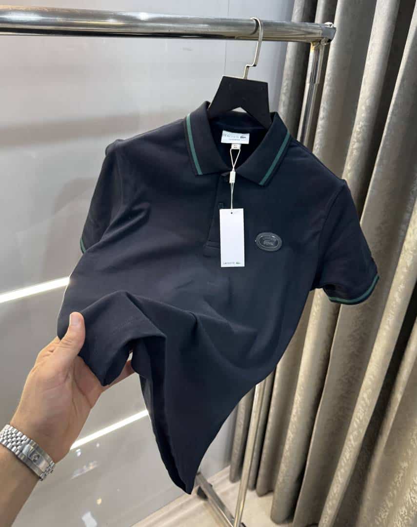 Lacost e Navy Blue Metal Logo Premium Polo T-Shirt Main image