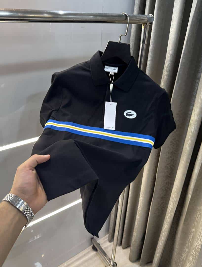 Lacost e Black Embroidery Logo Premium Polo T-Shirt Main image