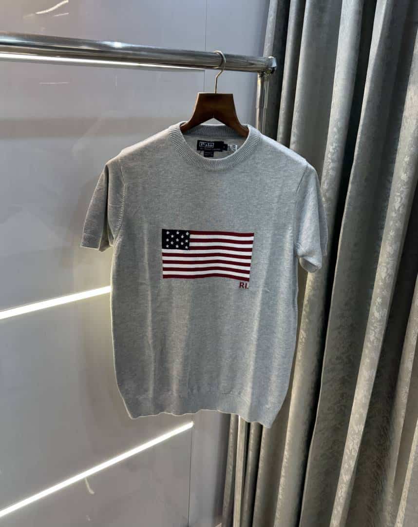 Ralp h lauren Grey Premium Knitted T-Shirt Main image