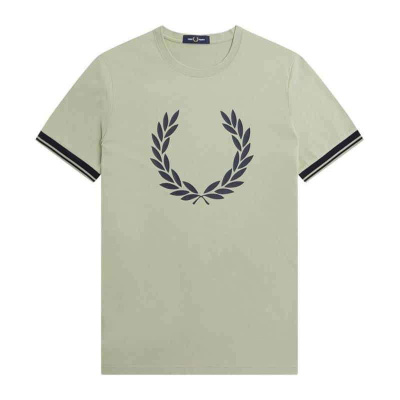 Fredperry Green Logo Print Imported T-Shirt Main image