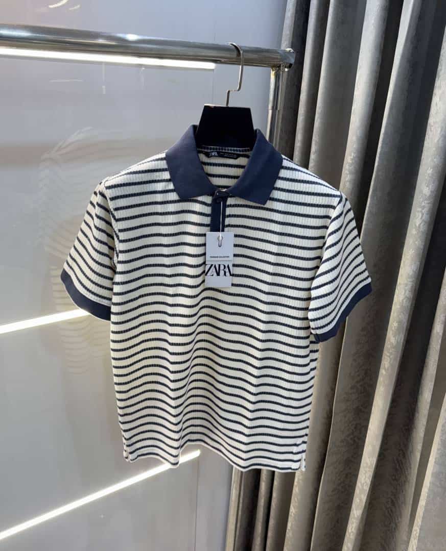 Zar a Dark Grey Premium Knitted Classic Polo T-Shirt Main image