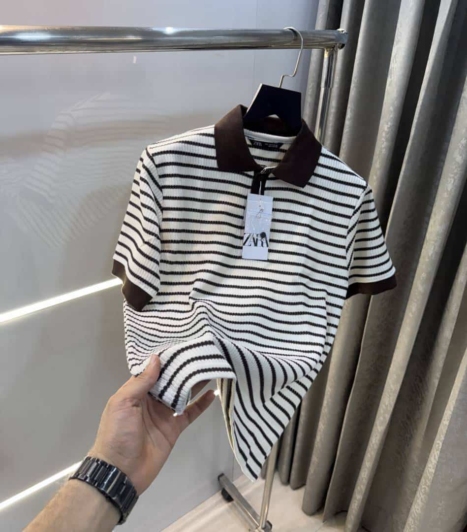 Zar a Brown Premium Knitted Classic Polo T-Shirt Main image