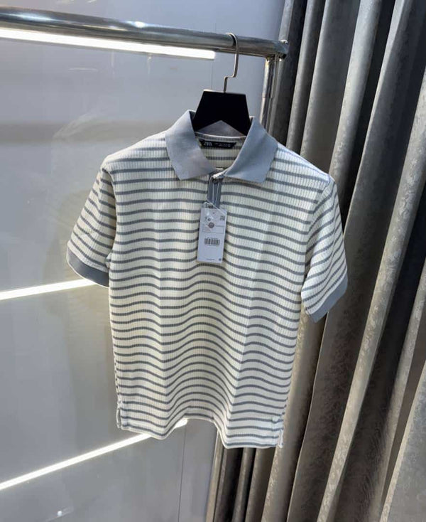 Zar a Grey Premium Knitted Classic Polo T-Shirt