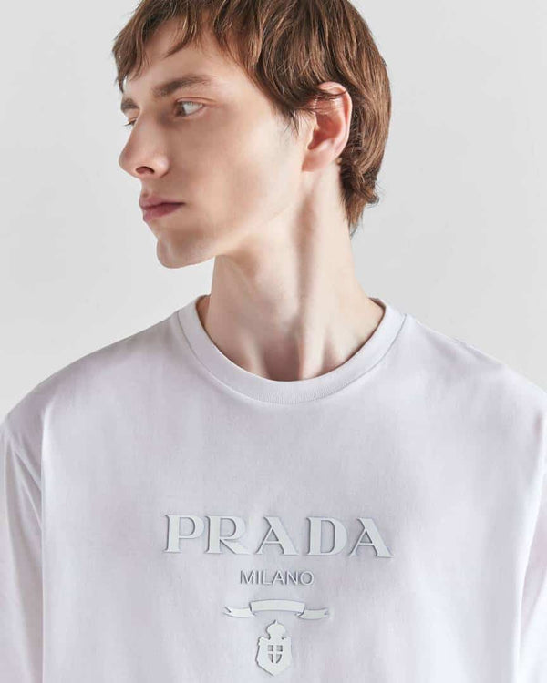 Prad a Milano White Logo Print Imported T-Shirt