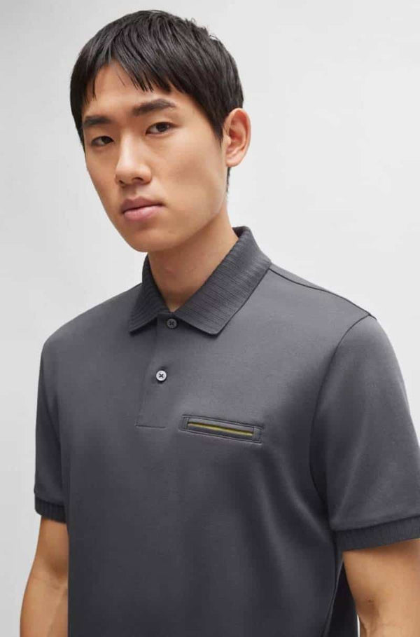Hugo bos sGrey Pocket Look Premium Polo T-Shirt