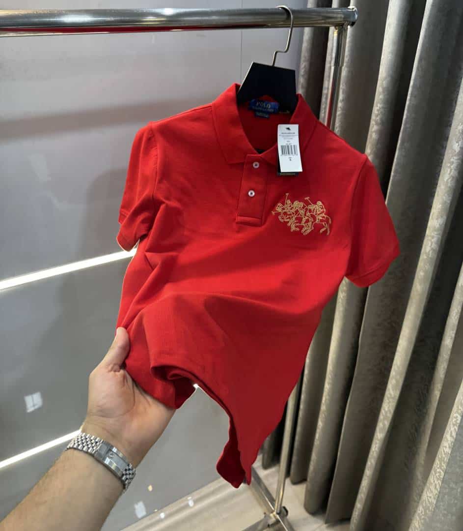 Ralp h lauren Red Embroidery Logo Premium Polo T-Shirt Main image