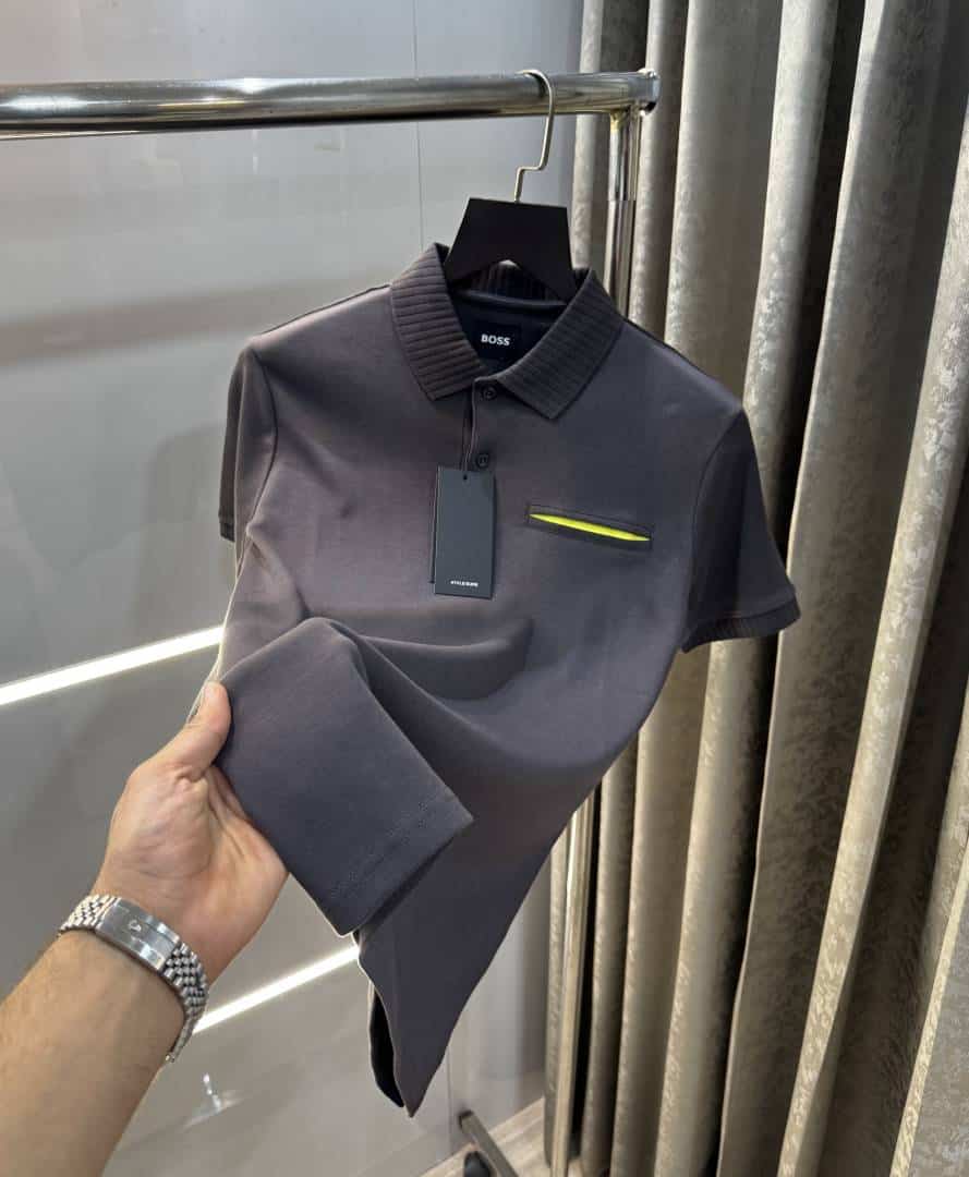 Hugo bos sGrey Pocket Look Premium Polo T-Shirt