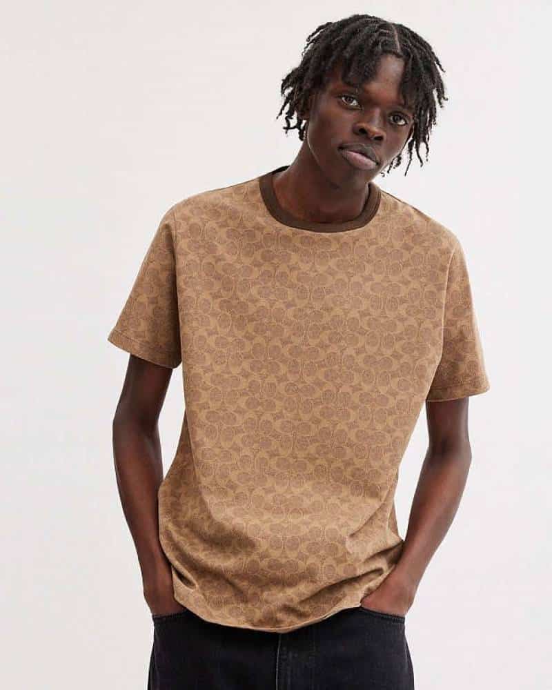 Coac h Beige MonogrAm Imported Premium T-Shirt Main image