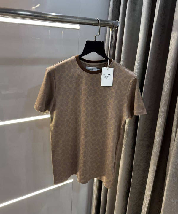 Coac h Beige MonogrAm Imported Premium T-Shirt