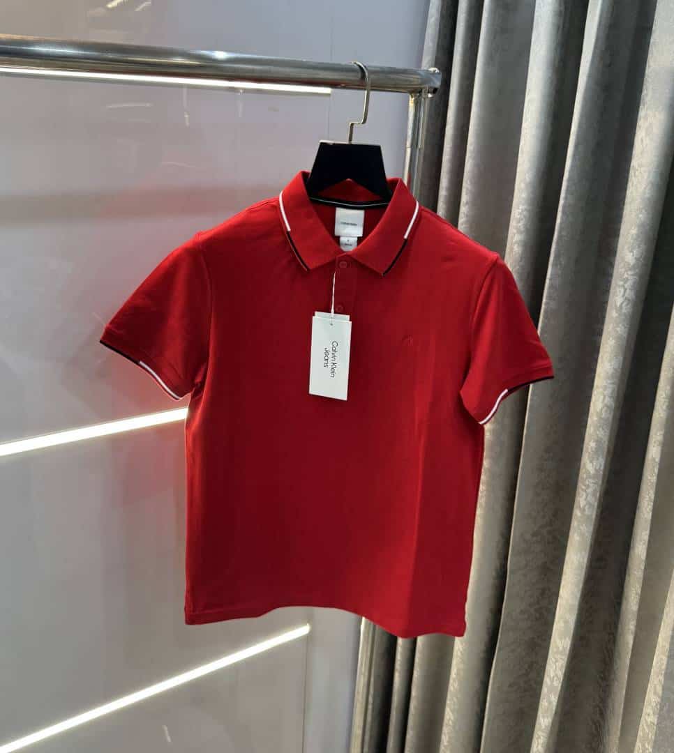 Calvi n klein Red Embroidery Logo Premium Polo T-Shirt Secondary image