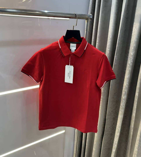 Calvi n klein Red Embroidery Logo Premium Polo T-Shirt