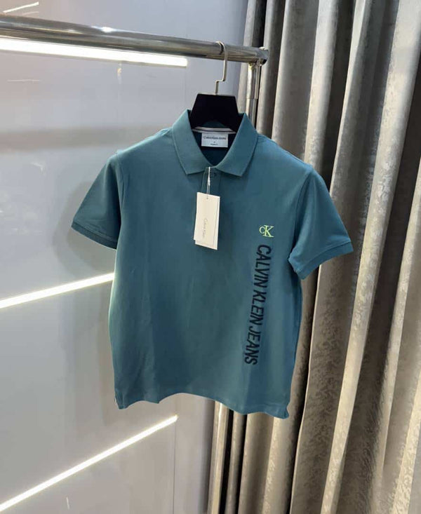 Calvin  Klein English Green Embroidery Logo Premium Polo T-Shirt