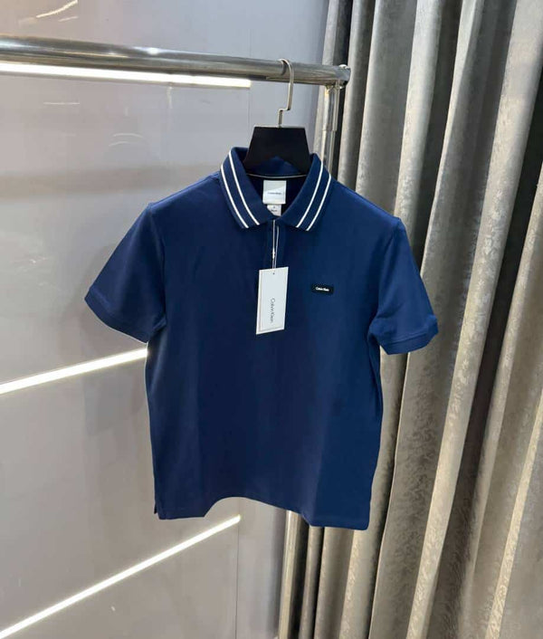 Calvin  Klein Petrol Blue Embroidery Logo Premium Polo T-Shirt