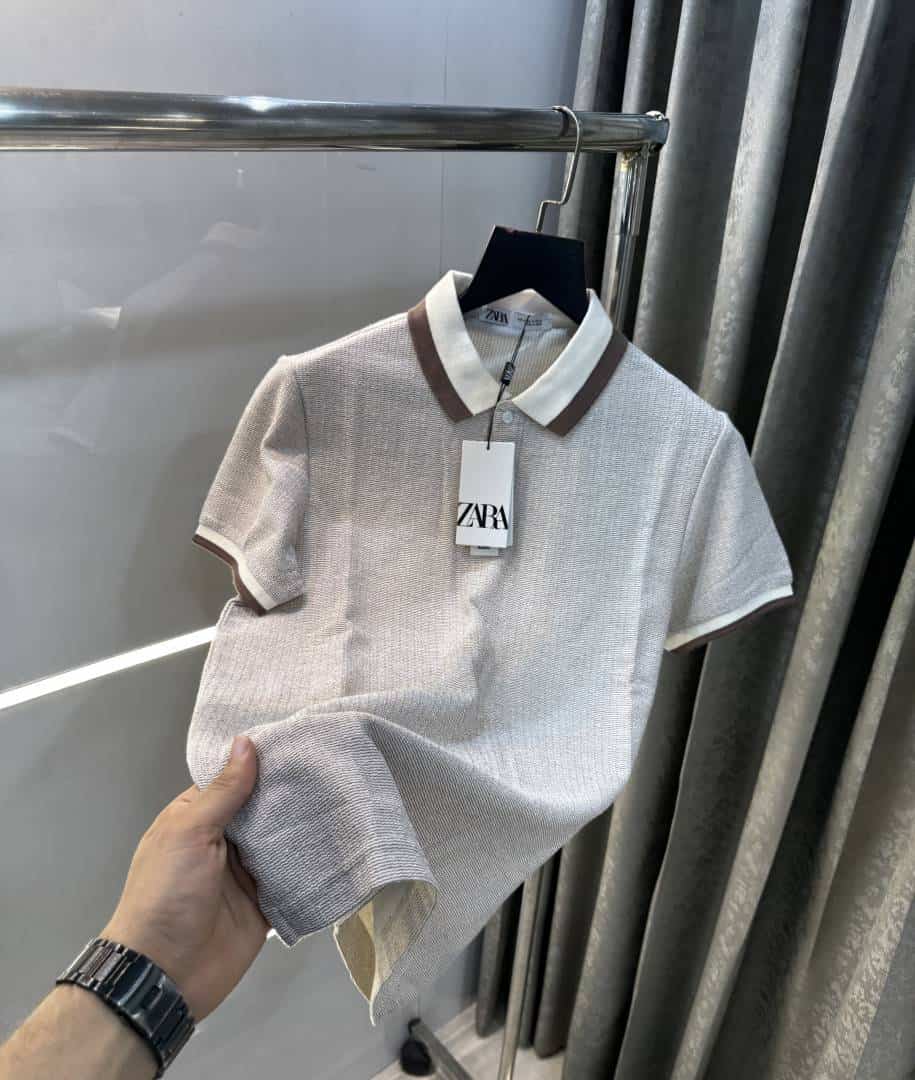 Zar a Brown Premium Knitted Classic Polo T-Shirt Main image