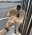 Gucc i Beige Collar Look Imported Polo T-Shirt