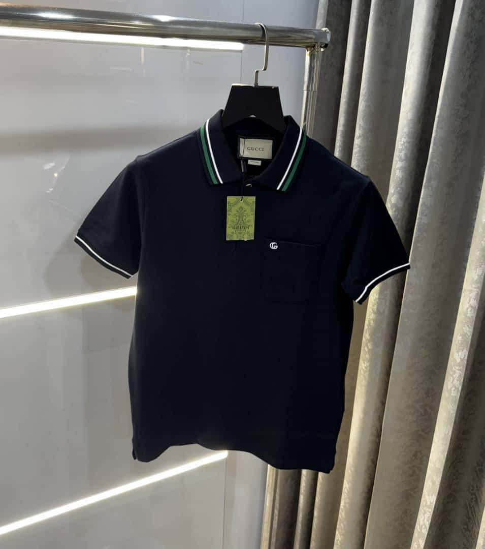 Gucc i Navy Blue Collar Look Imported Polo T-Shirt Secondary image