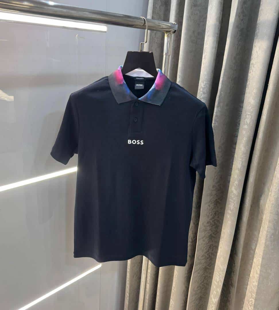 Hugo bos s Navy Blue Collar Look Premium Polo T-Shirt Secondary image