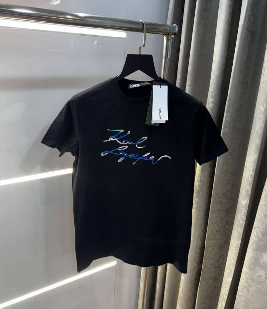 Karl Lagerfeld Black Logo Print Imported T-Shirt Secondary image