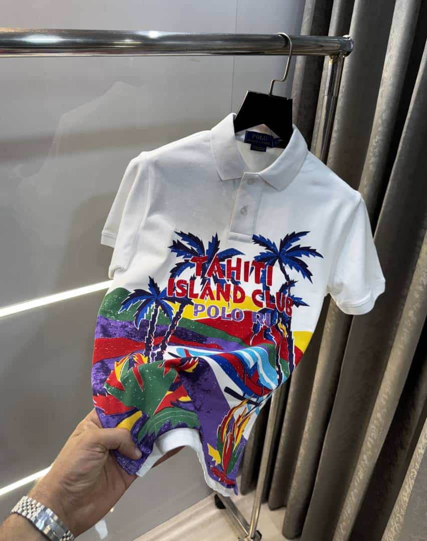Ralph Laure n White Printed Premium Polo T-Shirt