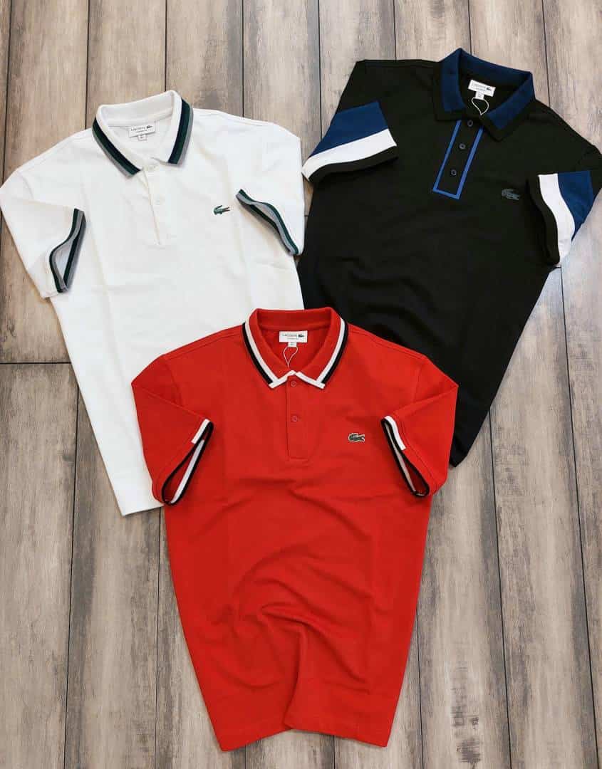 Lacost e Black Embroidery Logo Premium Polo T-Shirt