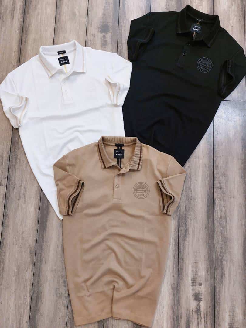 Hugo Bos s X Porsche Edition White Logo Print Premium Polo T-Shirt