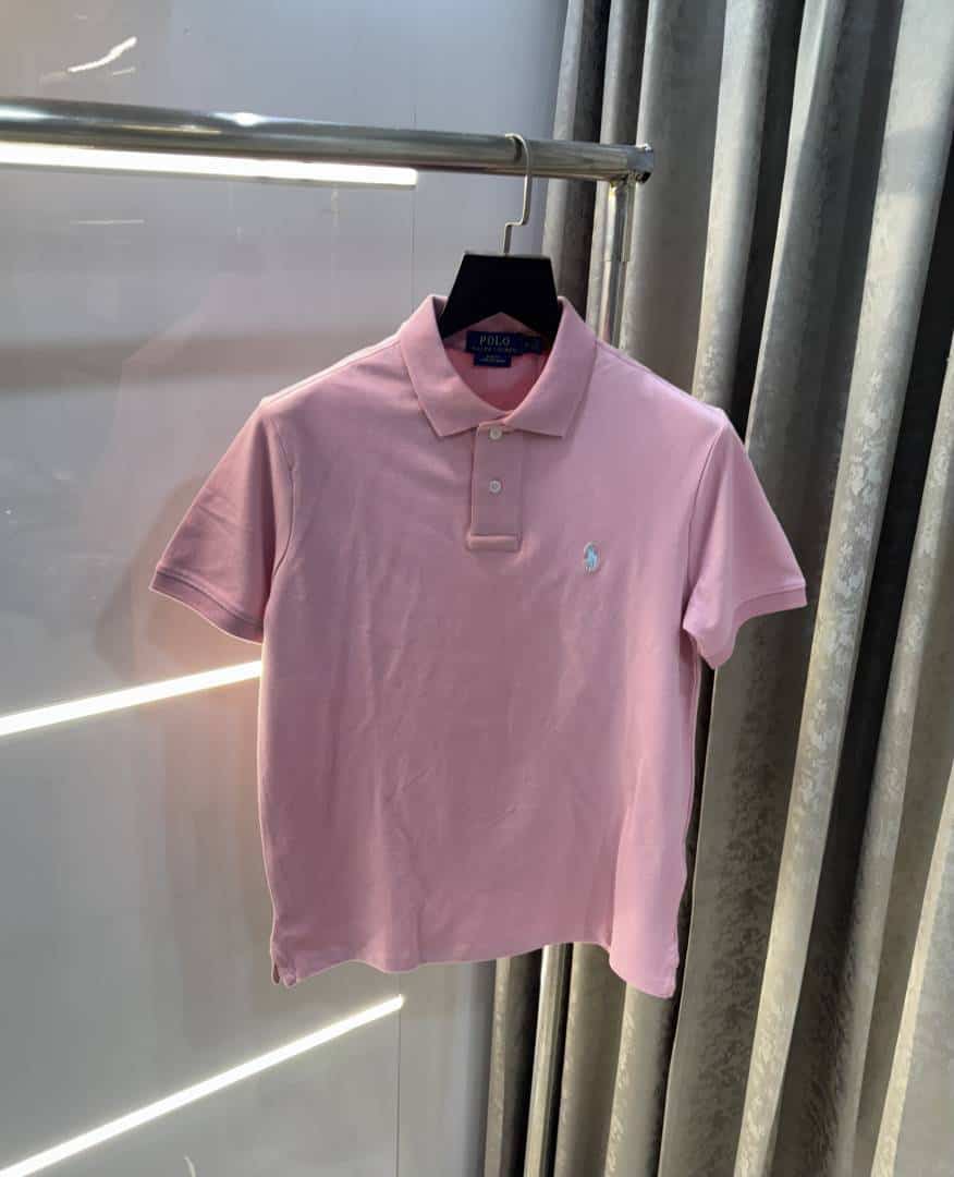 Ralph Lauren Pink Embroidery Logo Classic Polo T-Shirt