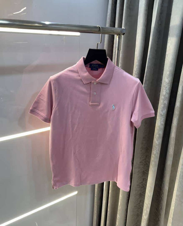 Ralph Lauren Pink Embroidery Logo Classic Polo T-Shirt