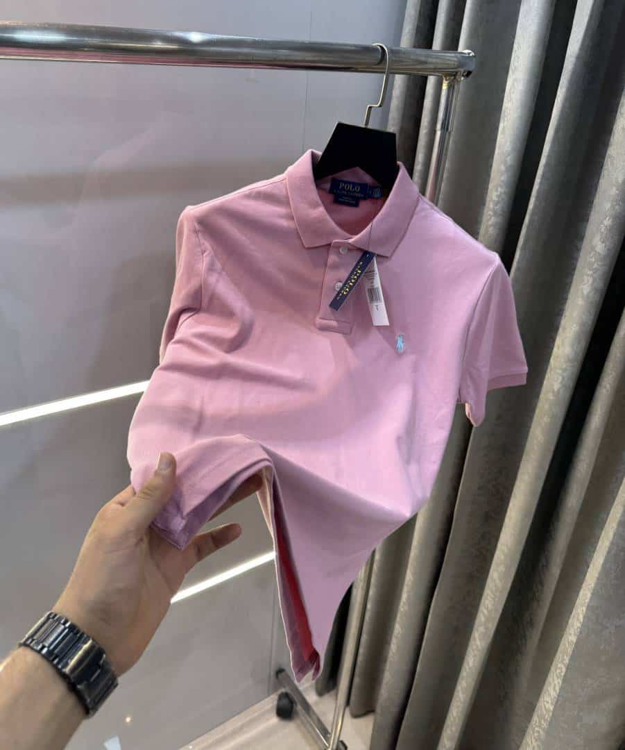 Ralph Lauren Pink Embroidery Logo Classic Polo T-Shirt