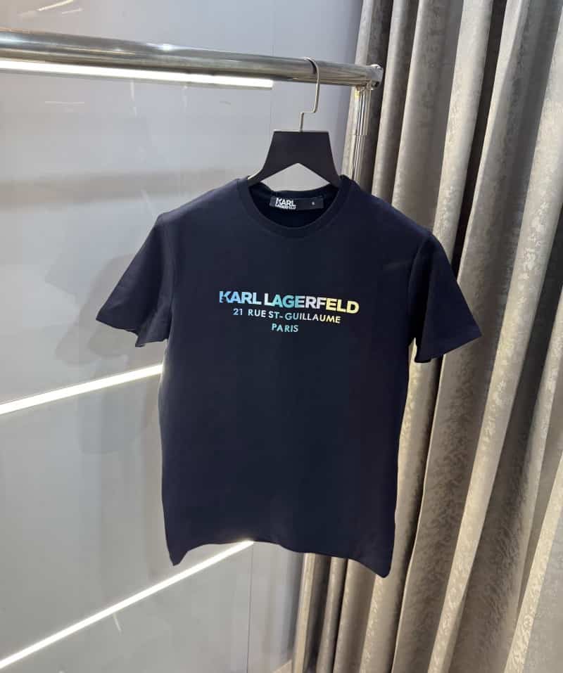 Kar l Lagerfeld Navy Blue Logo Print Imported T-Shirt