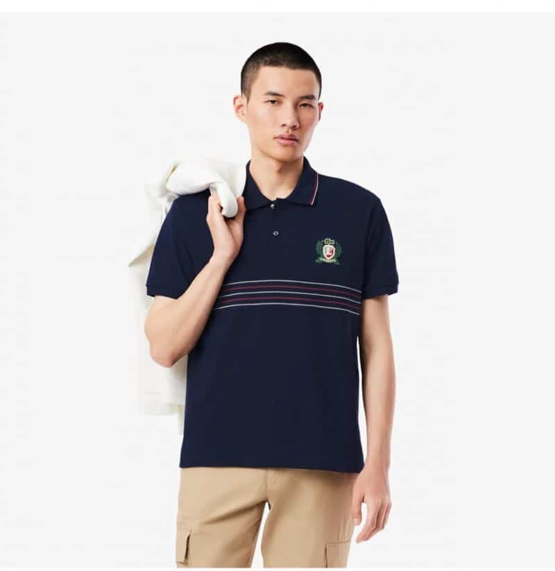 Lacost e Navy Blue Embroidery Logo Premium Polo T-Shirt Main image