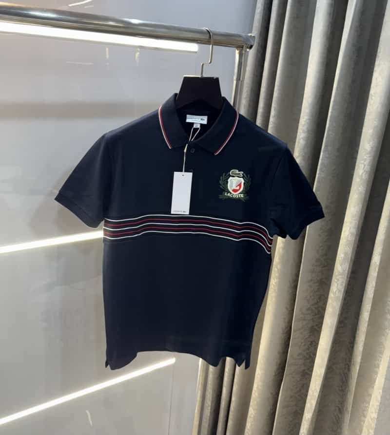 Lacost e Navy Blue Embroidery Logo Premium Polo T-Shirt