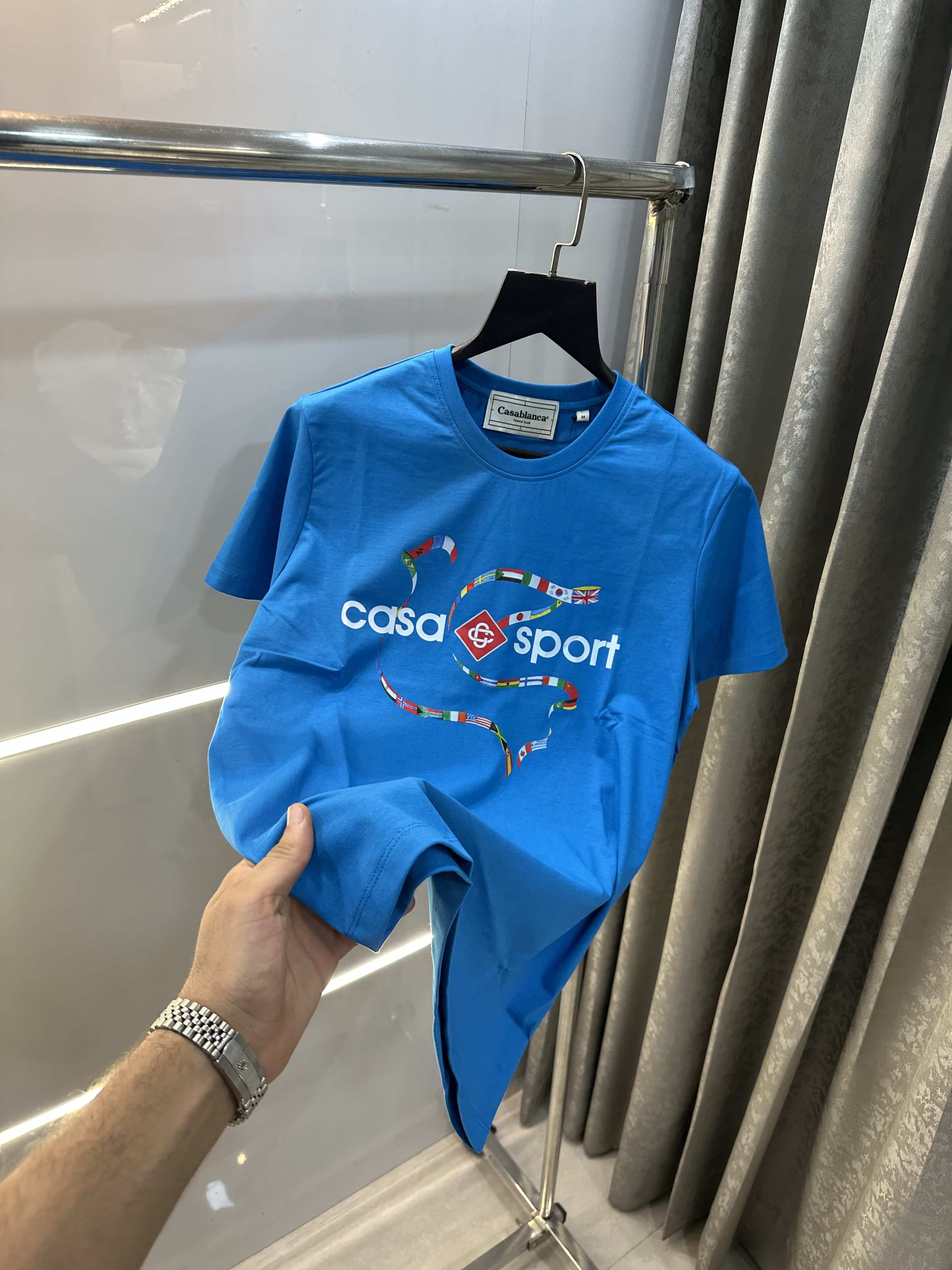 Casablanca Blue Logo Print Imported T-Shirt Main image