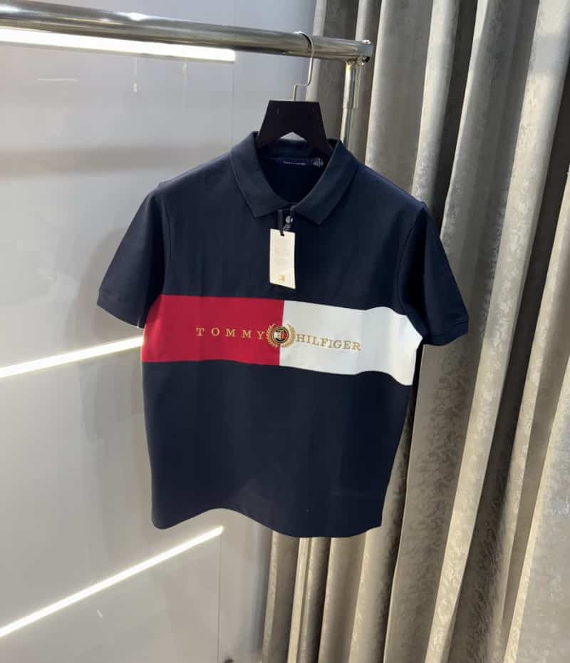 Tommy Hilfiger Navy Blue Embroidery Logo Premium Polo T-Shirt