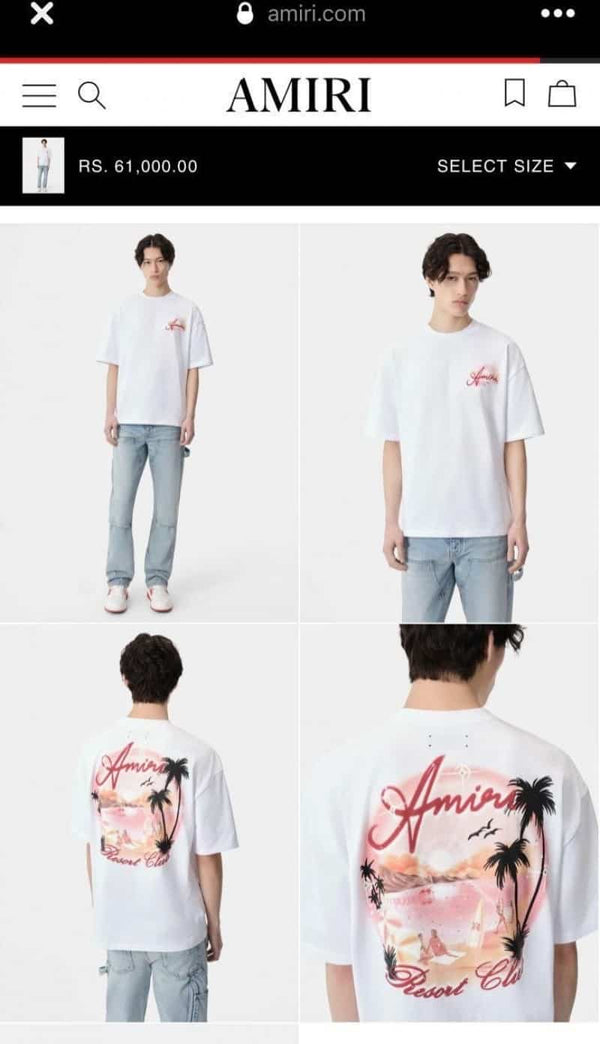 Amir i White Logo Print Premium Designer T-Shirt