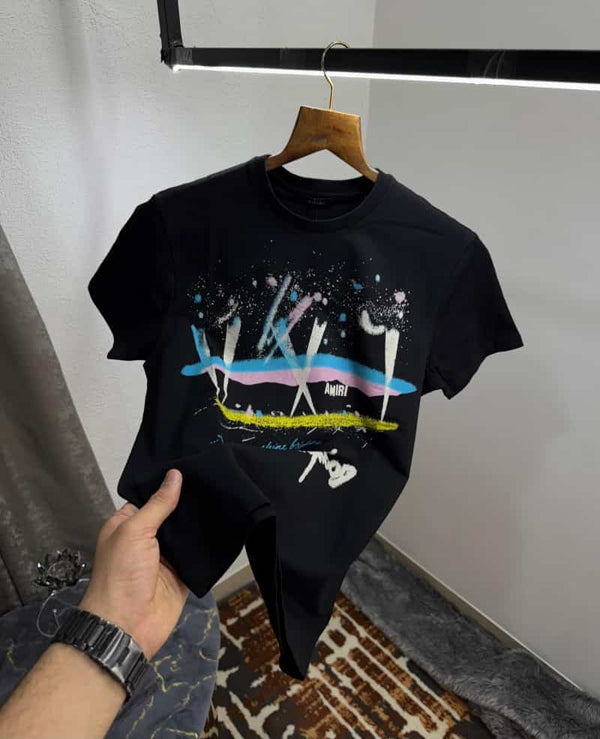 Amir i Black Logo Print Premium Imported T-Shirt