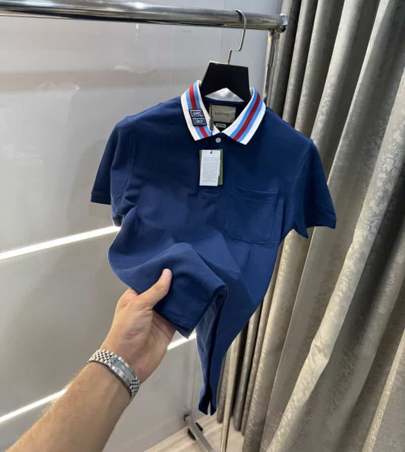 Gucc i Petrol Blue Shoulder Look Imported Polo T-Shirt Main image