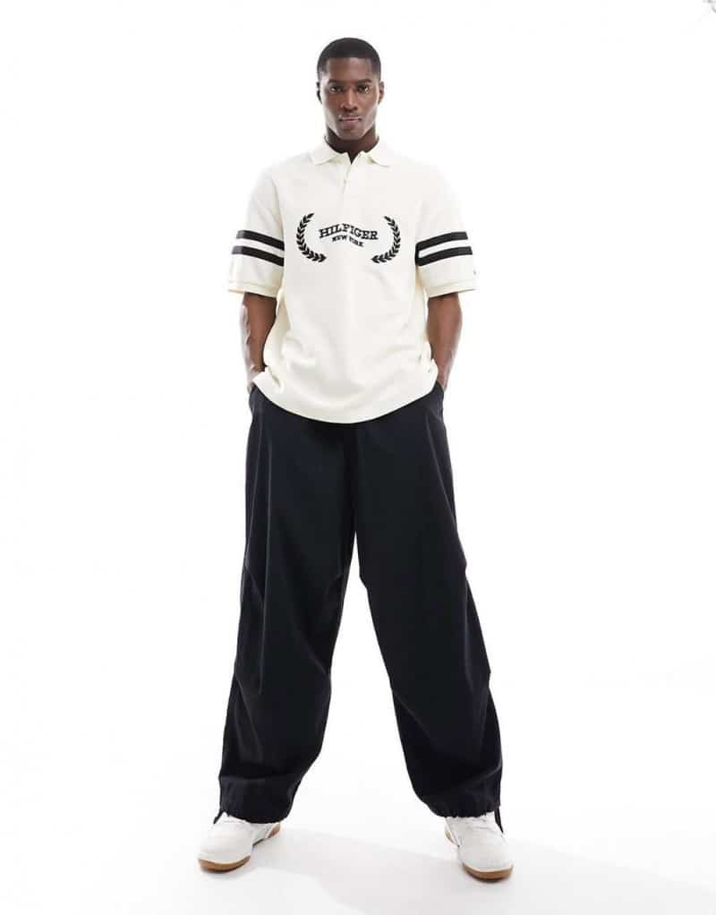 Tomm y Hilfiger White Embroidery Work Premium Polo T-Shirt Main image
